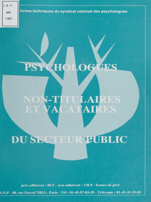 cover image of Psychologues non-titulaires et vacataires du secteur public